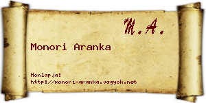 Monori Aranka névjegykártya